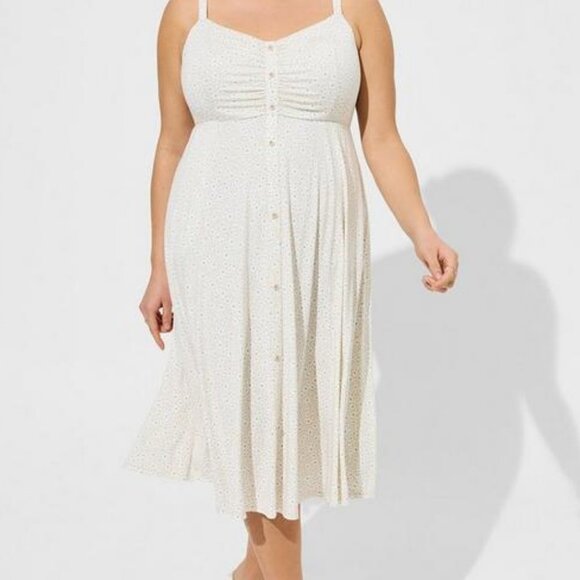 NWT Torrid Midi Super Soft Button-Front Dress - Picture 1 of 4